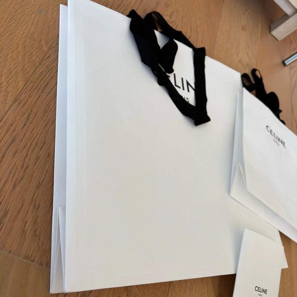 Celine White Tote and Gift Bag Set